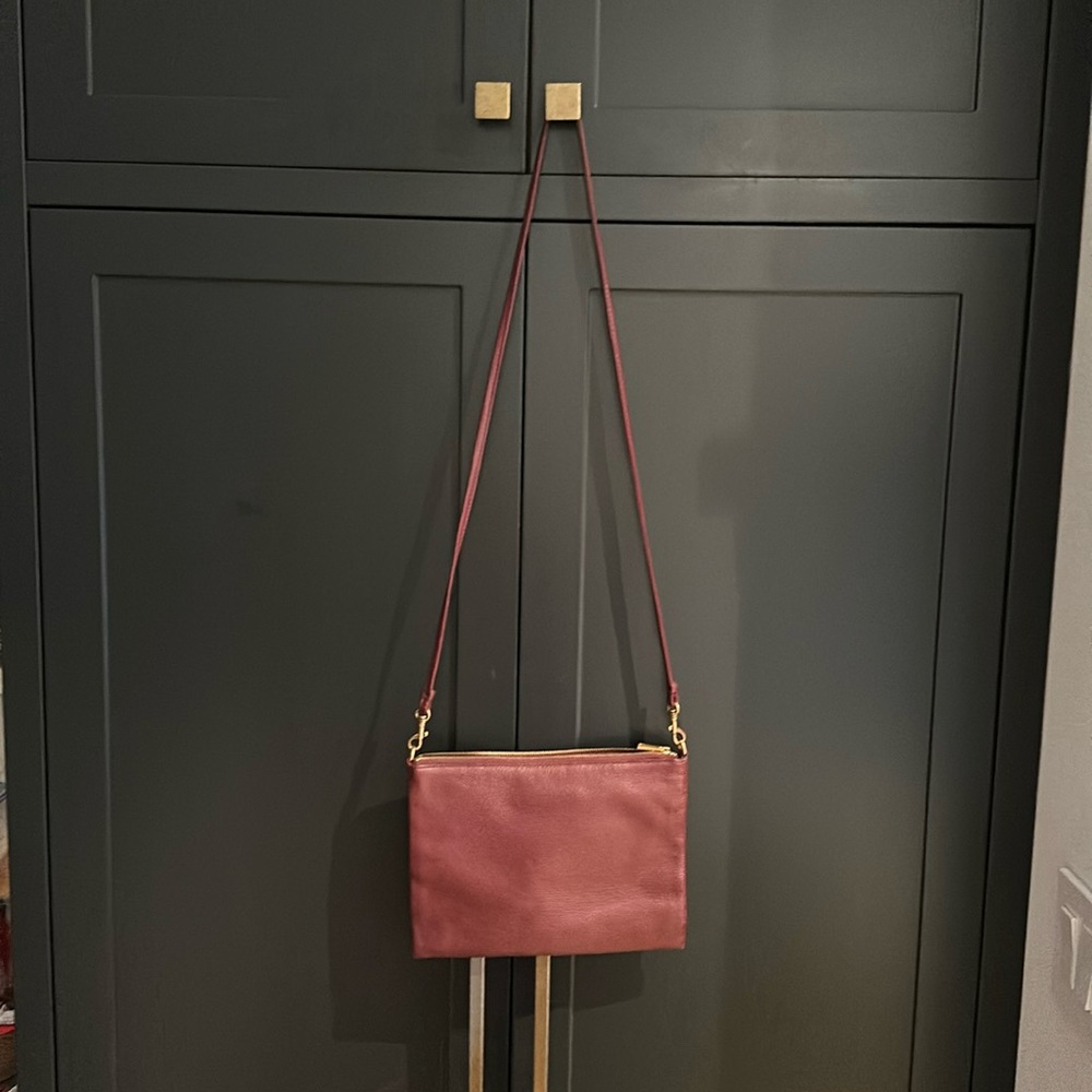 Banana Republic cross body burgundy genuine leather purse